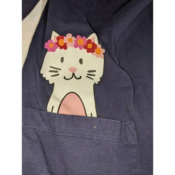 Hanna Andersson Pocket Art Dress Cat Double Pockets Size 10 Navy Size 140 - Picture 13 of 16